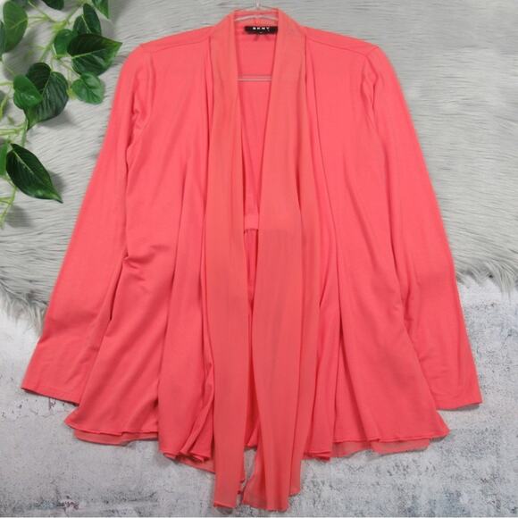DKNY Jersey Knit Chiffon Open Front Cardigan Womens Size XS/S - Picture 1 of 11